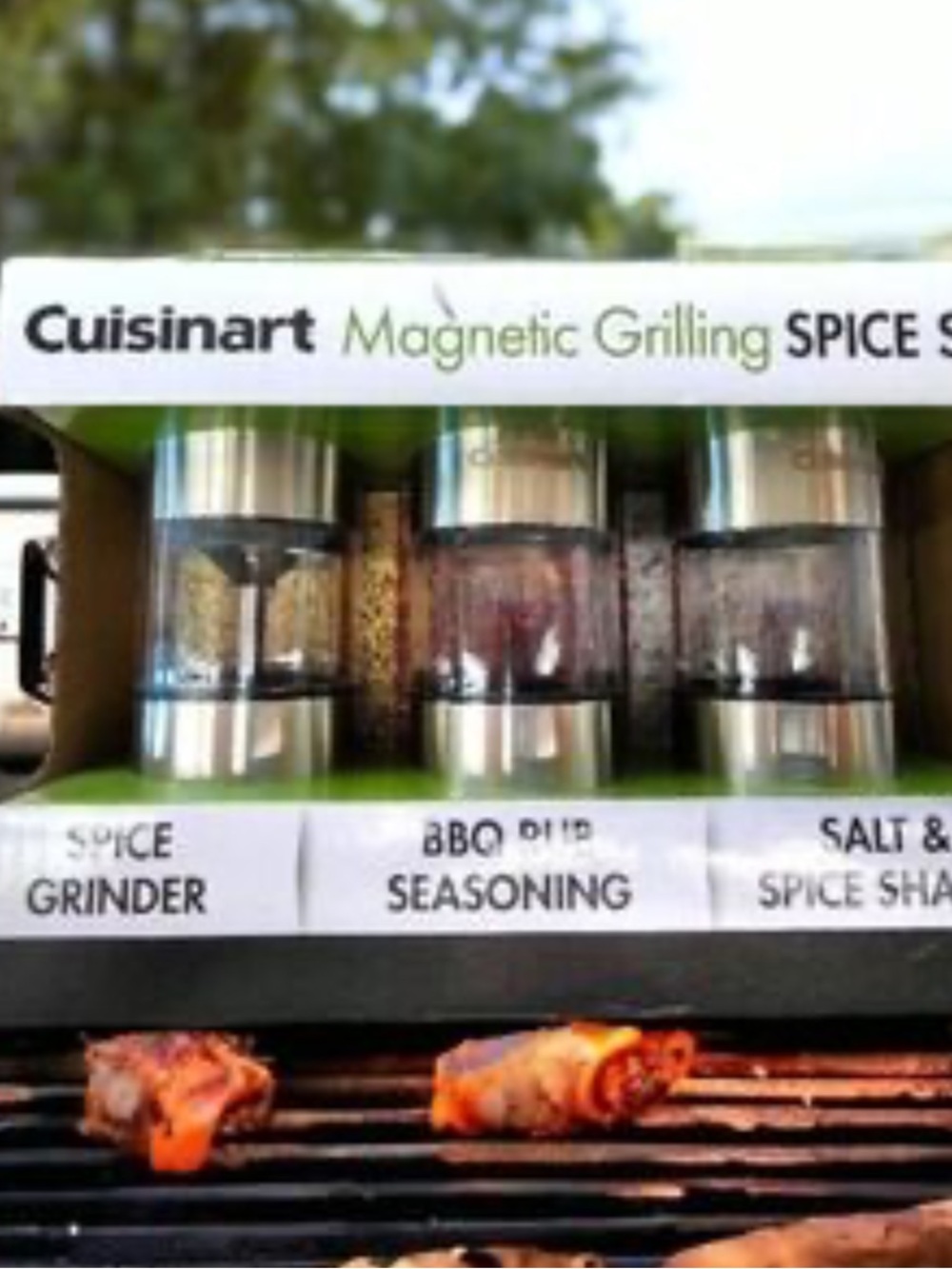 Cuisinart Magnetic Grilling Spice Set - Stainless Steel & Clear  NWT